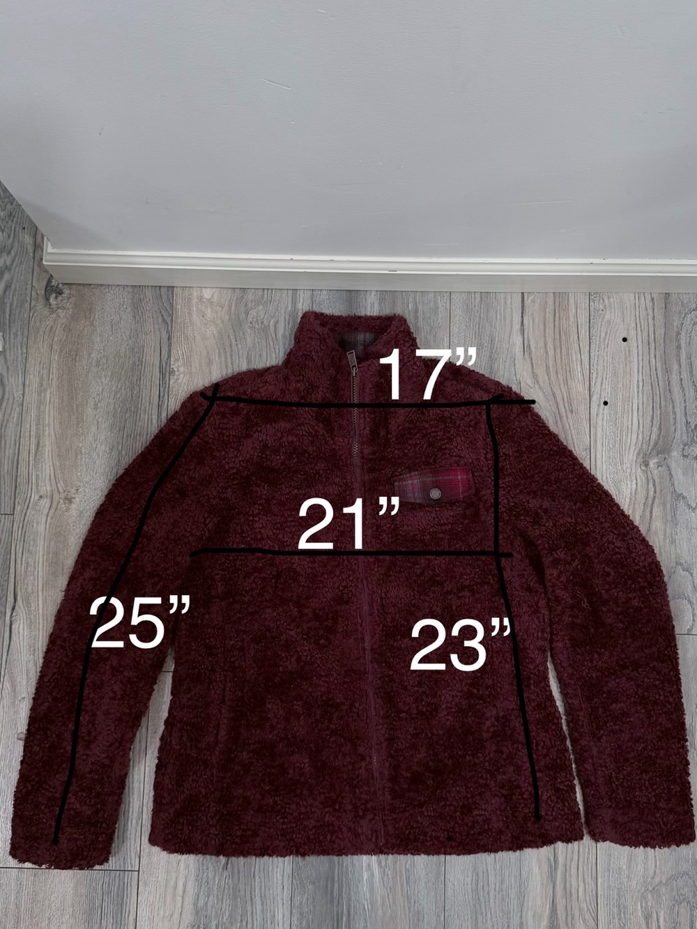 Pendleton Burgundy Plush Sherpa Zip-Up Jacket - Picture 6 of 6